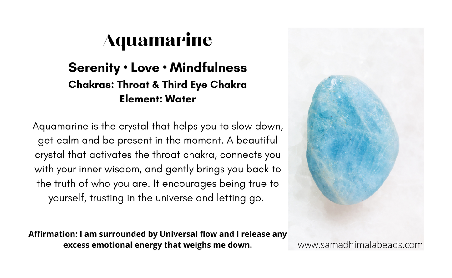 EMBRACE SERENITY, Aquamarine & Rudraksha Japa Mala 108
