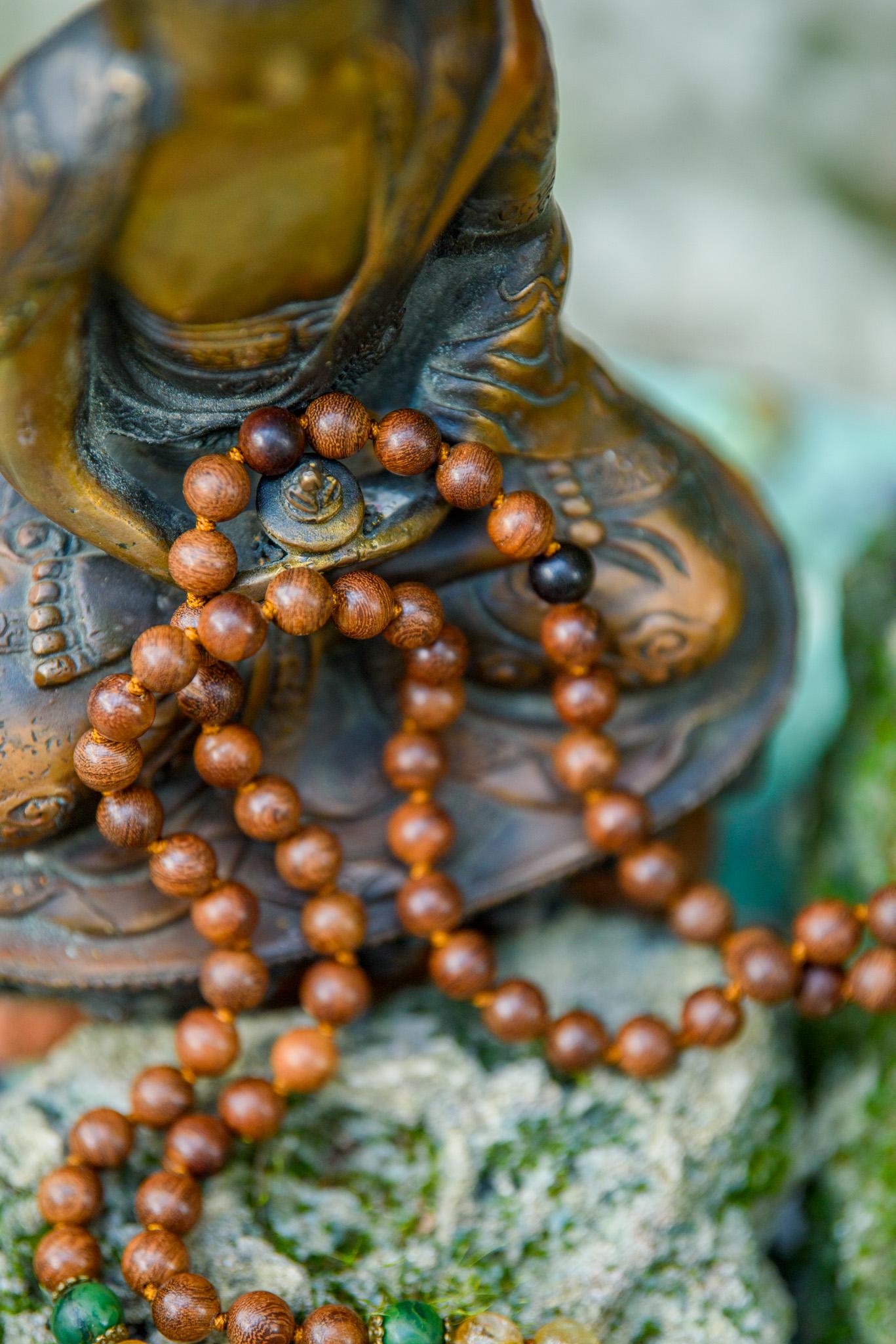Sandalwood, Citrine & Jade Mala, Yoga Accessories, Hand-Knotted Mala, Meditation Japa mala, 108 Buddhist Beaded Mala, Yoga Lover Gift