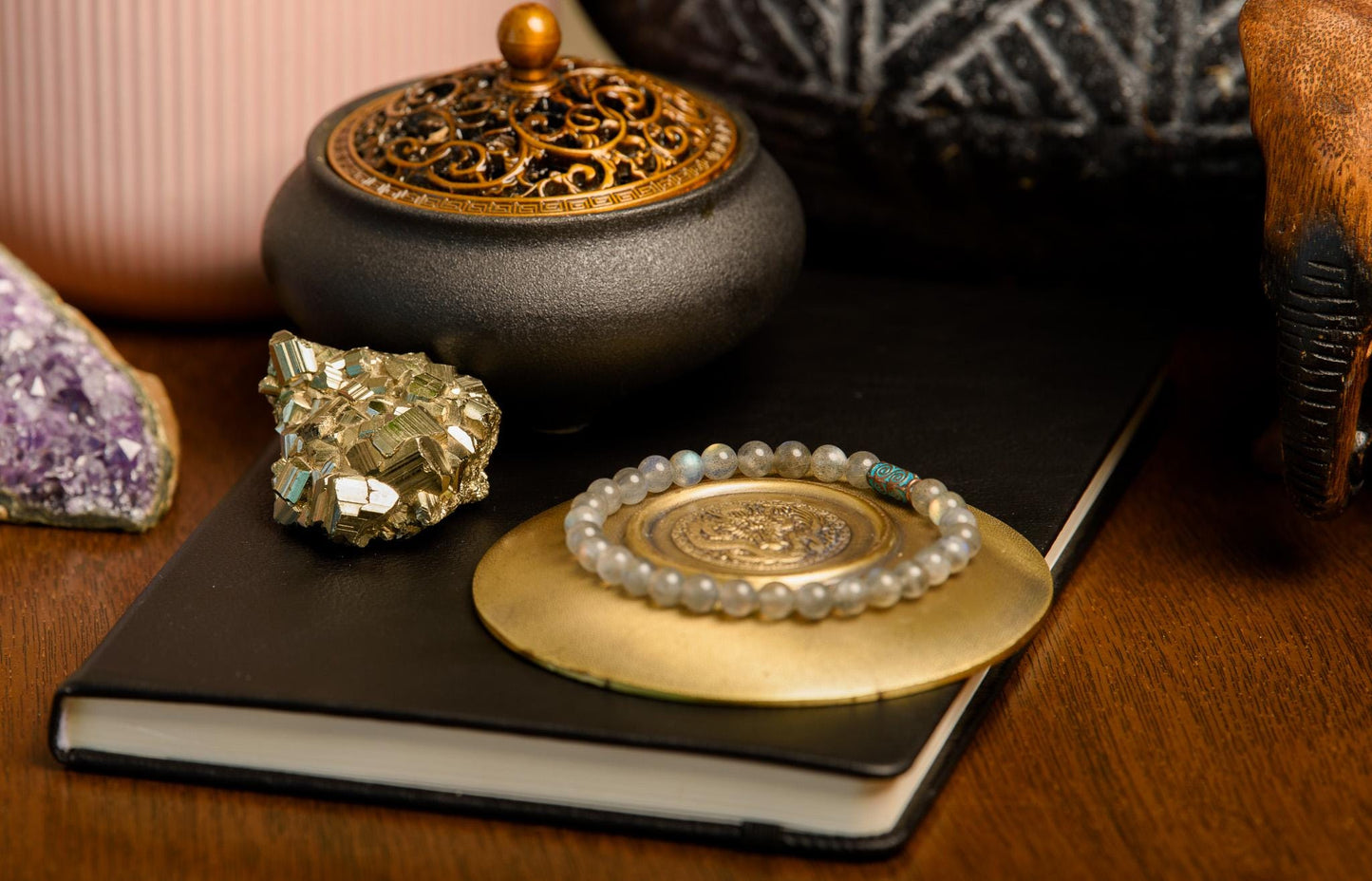 Labradorite Bracelet Set Mystical Protection, Awaken Intuition & Elevate Your Spirit, Rainbow Labradorite Bracelets for Men