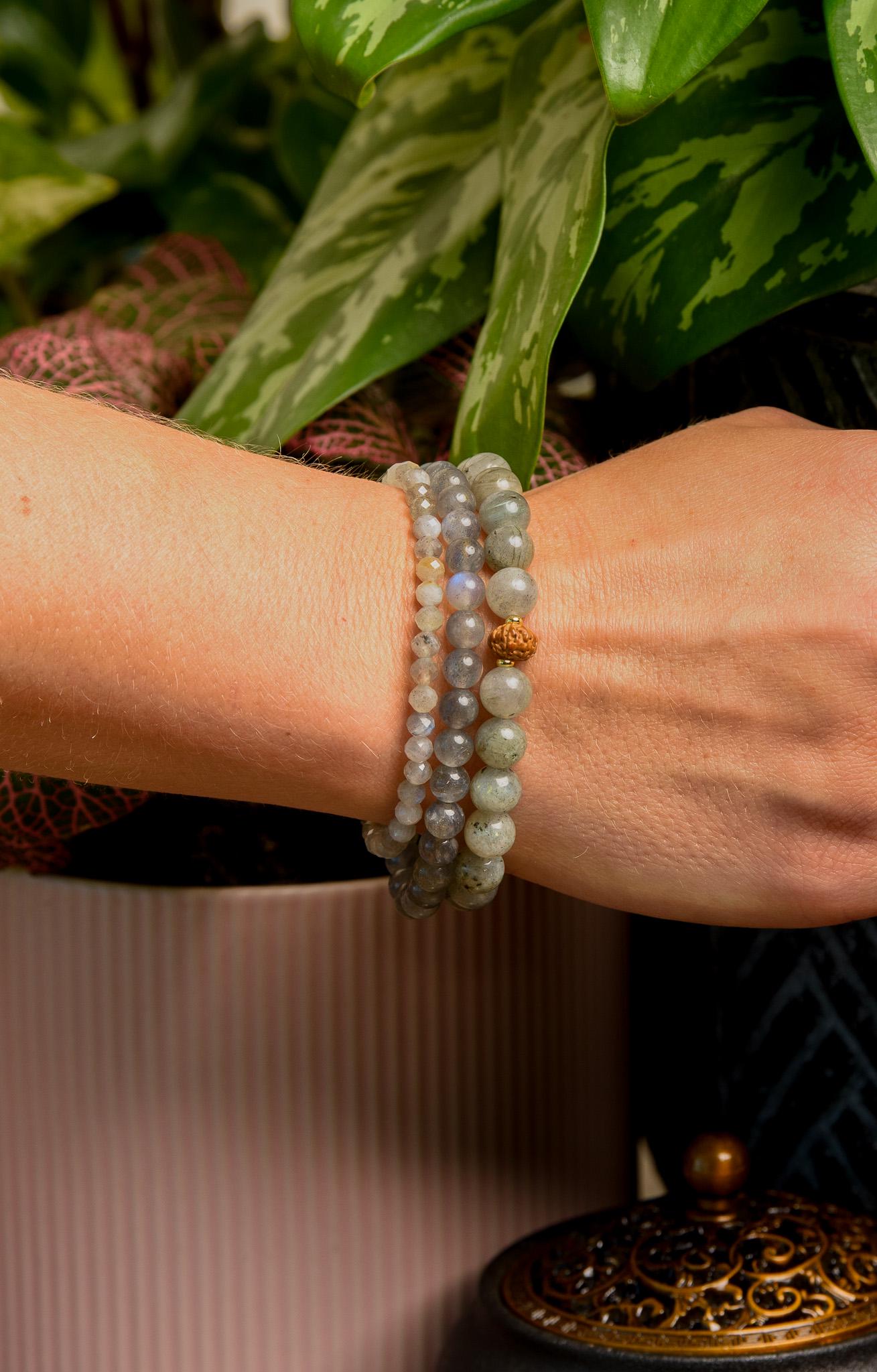 Labradorite Bracelet Set Mystical Protection, Awaken Intuition & Elevate Your Spirit, Rainbow Labradorite Bracelets for Men