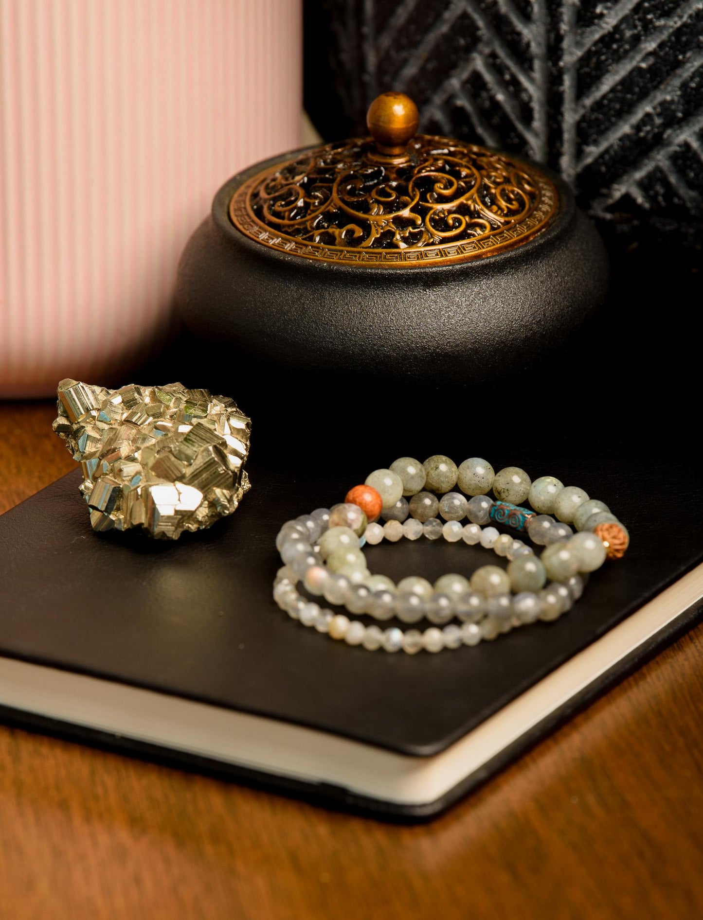 Labradorite Bracelet Set Mystical Protection, Awaken Intuition & Elevate Your Spirit, Rainbow Labradorite Bracelets for Men