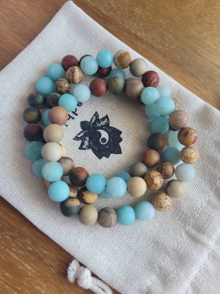 Grounding Mala Bracelets, Gemstone Bracelet, Mindful Gift, Bracelet for Men