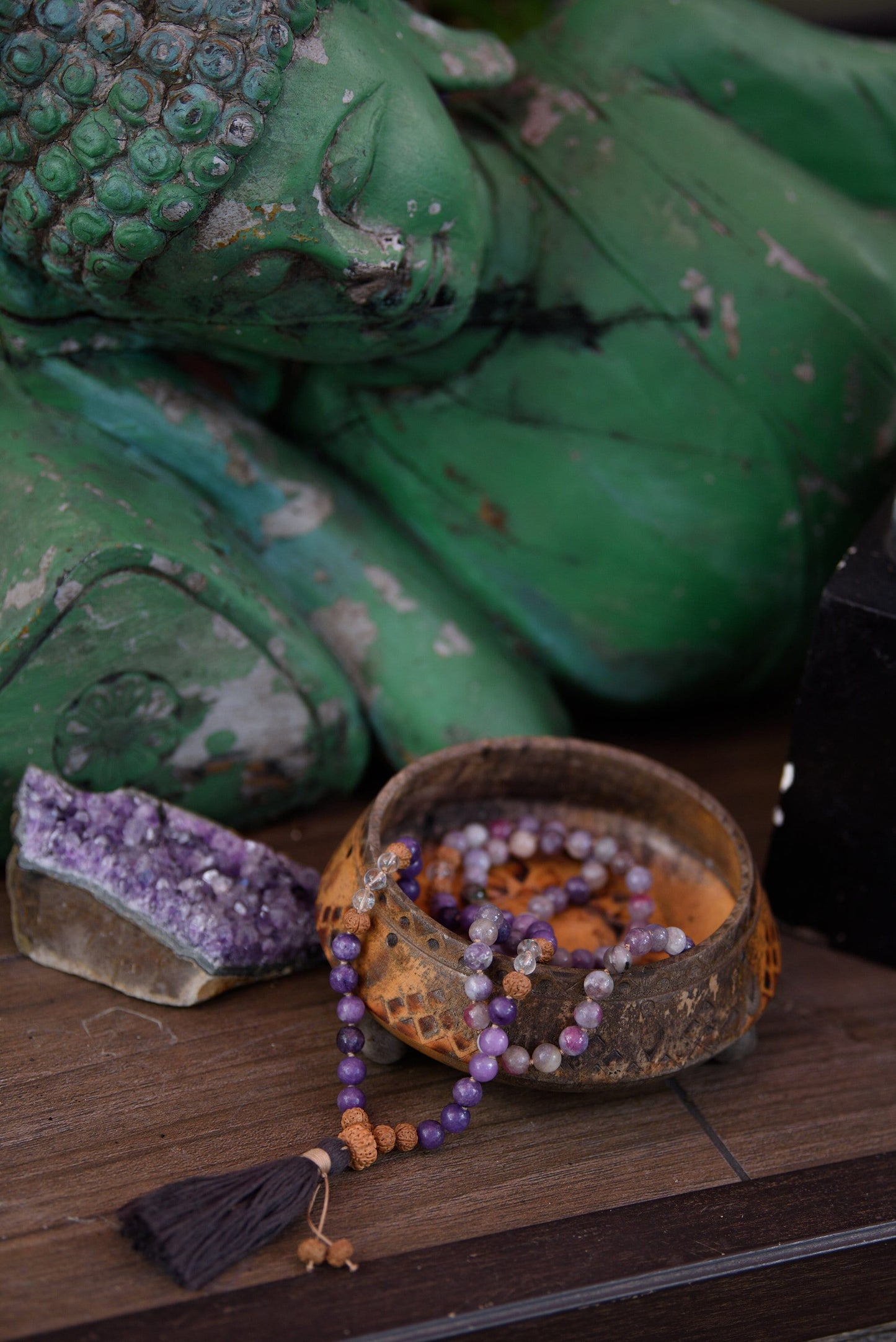 Divine Connection Mala, 108 Mala Necklace, Buddhist Prayer Beads, Yoga Meditation Beads, 108 Japa Mala Charged with Reiki Healing Energy