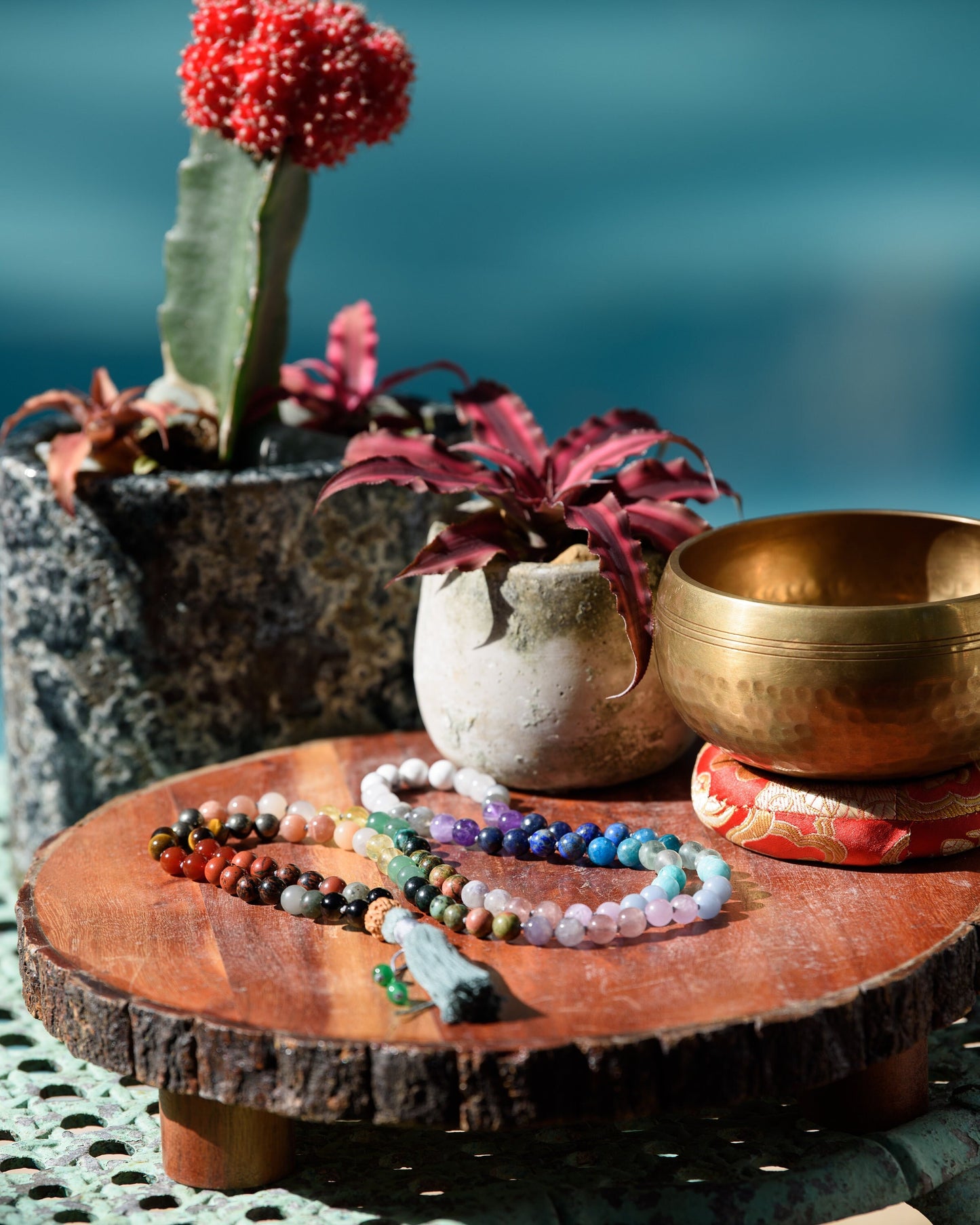 Chakra Mala Beads, 108 Mala Necklace, Buddhist Prayer Beads, Natural Gemstone Mala for Meditation, Japa Mala 108