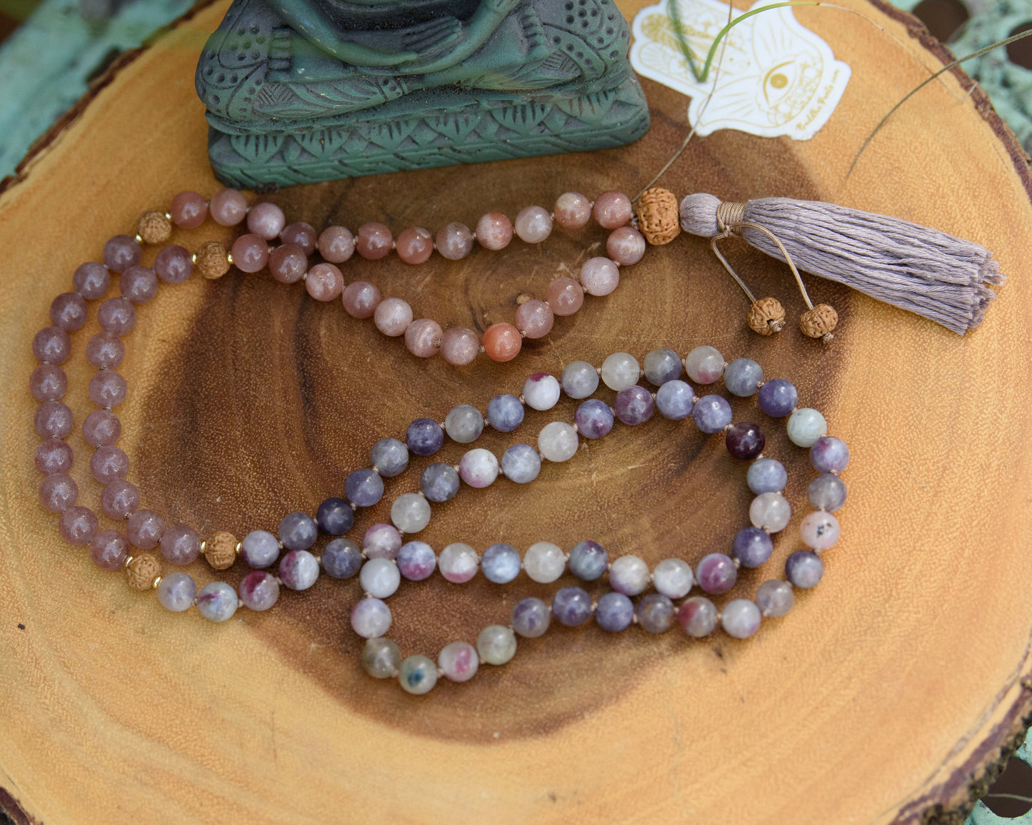 Mala Necklace 108, Meditation Beads, Heart Chakra Healing Love Energy, Buddhist Prayer Beads, Japa Mala
