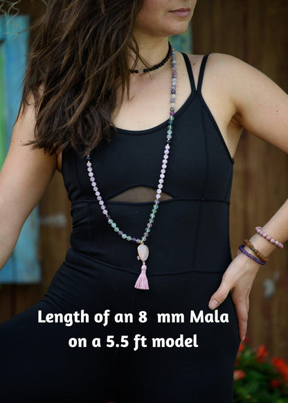 Red Creek Jasper Mala Necklace  108 Bead Meditation Mala with Serpentine, Lava Rock & Sandalwood, Protection Yoga Beads