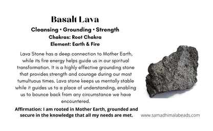 Lava Rock & Serpentine Mala Beads  108 Hand-Knotted Reiki-Infused Meditation Necklace with Bamboo Tassel