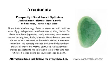 Green Aventurine & Tulsi Wood Mala: Reiki-Infused Meditation Beads