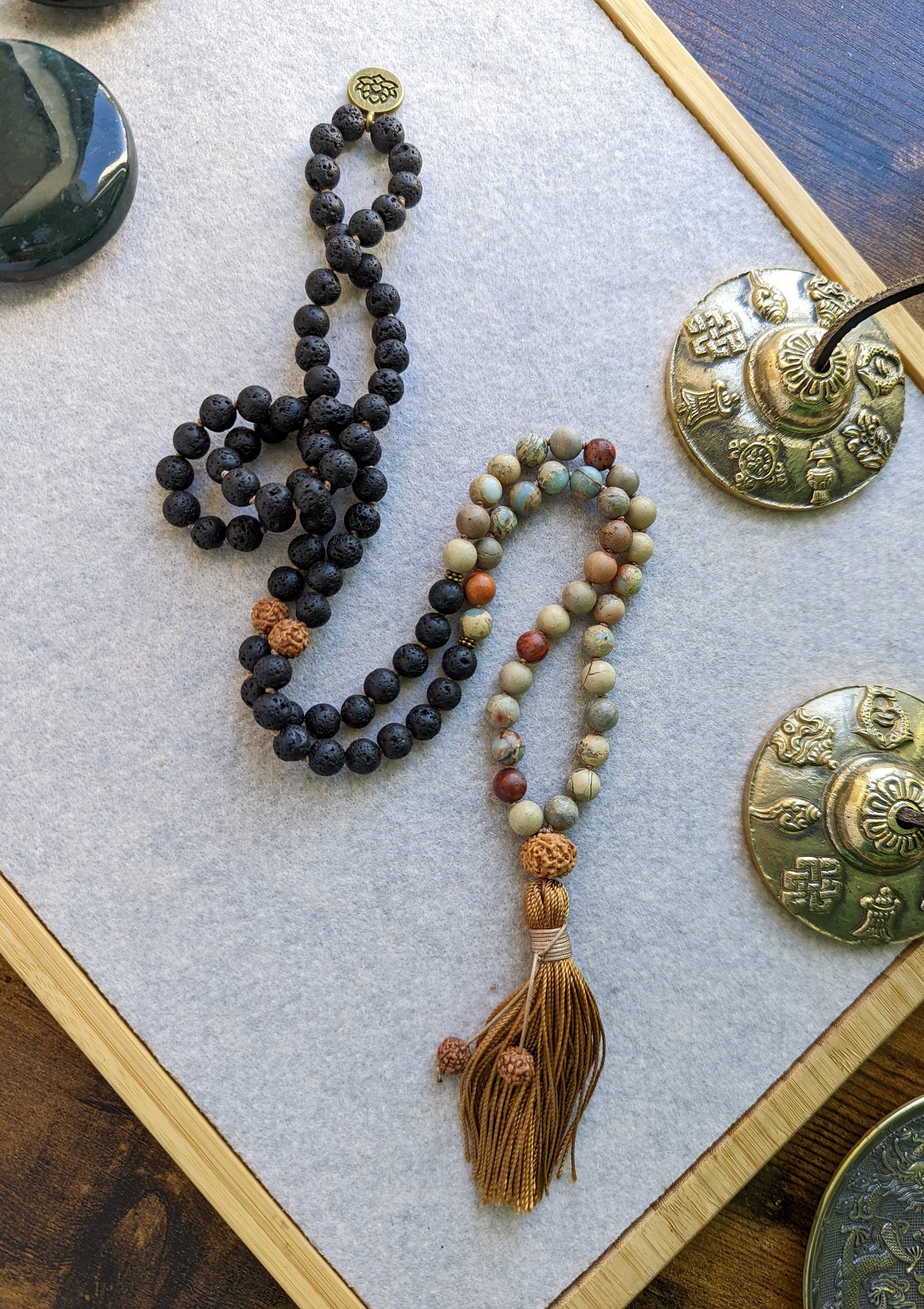 Lava Rock Mala, Buddhist Prayer Beads, 108 Japa Mala, Reiki Charged Beads, Self-Care Gift