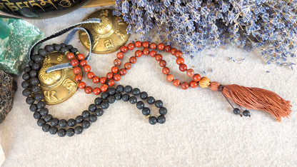 RED JASPER Mala Necklace, Grounding Beads, Mala for Men, Meditation Mala, Buddhist Mala Beads