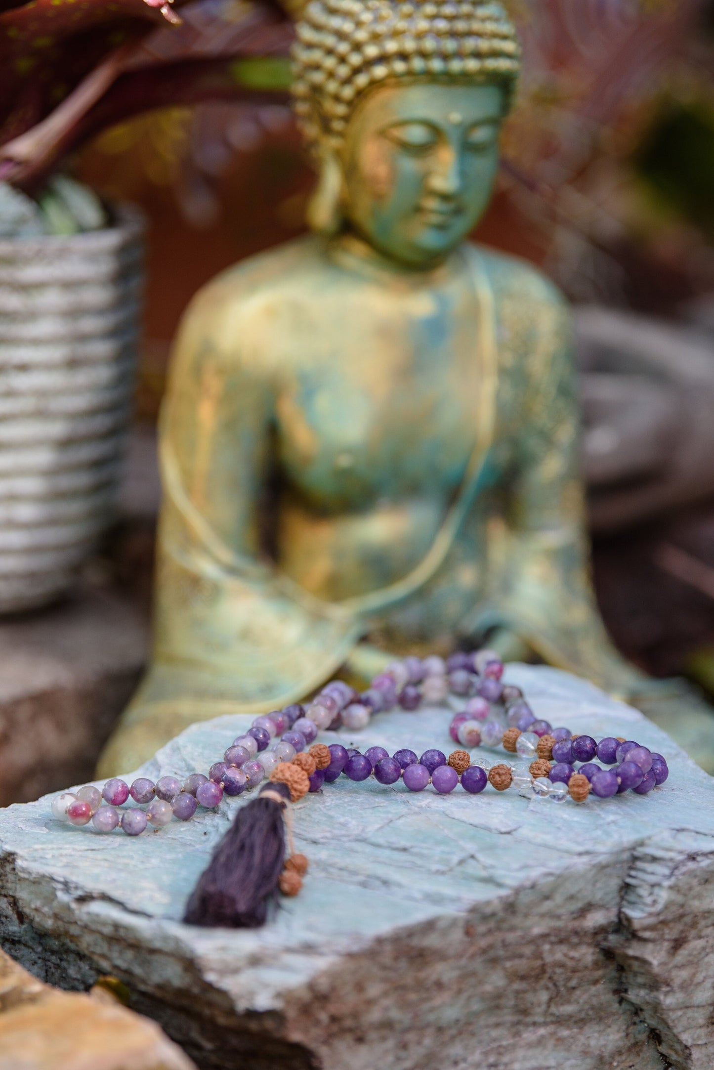 Divine Connection Mala, 108 Mala Necklace, Buddhist Prayer Beads, Yoga Meditation Beads, 108 Japa Mala Charged with Reiki Healing Energy